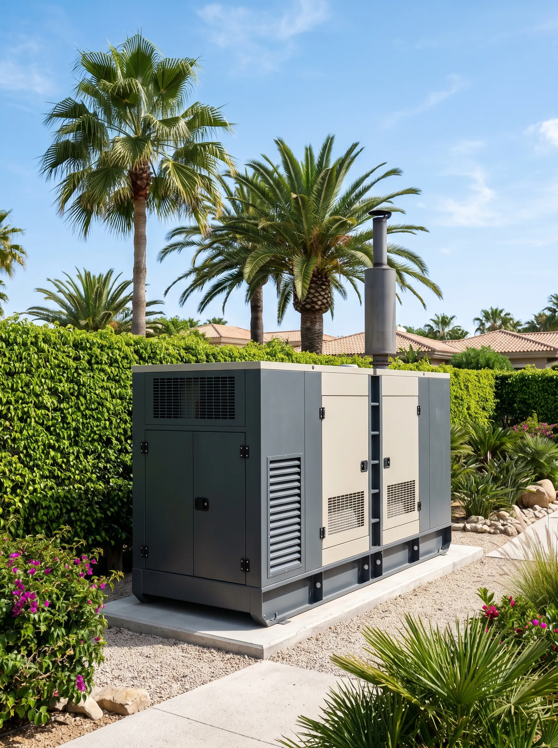 Industrial power generator in an acoustic enclosure